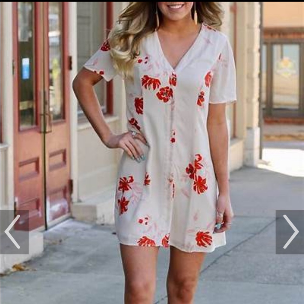 button down floral dress